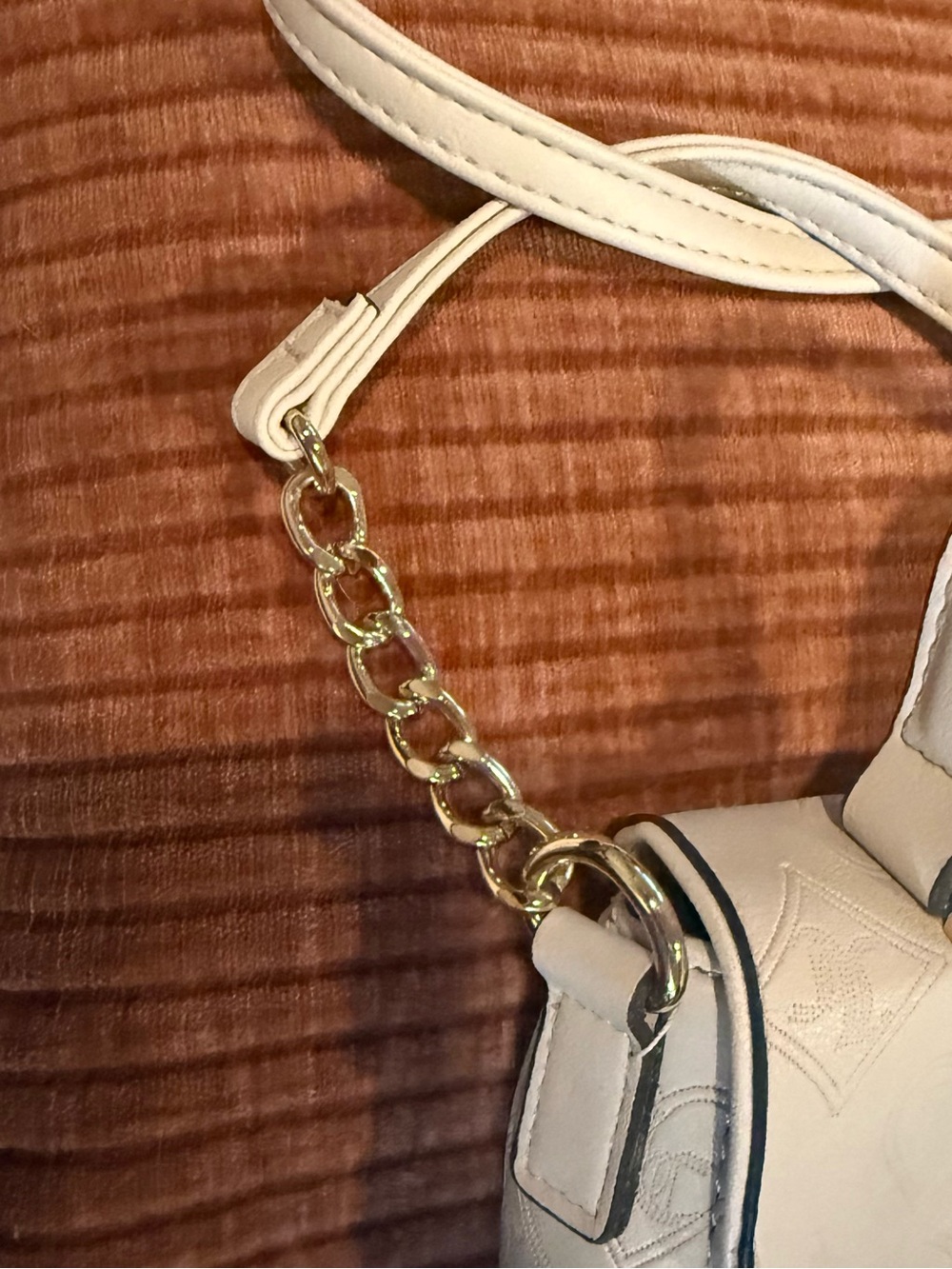 Juicy Couture Cream Mini Top-Handle Crossbody with Gold Hardware - Picture 3 of 14